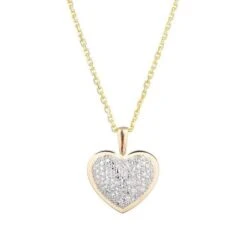 LE DIAMANTAIRE Pendentif Coeur Or Jaune Et Diamants Avec Une Chaine Offerte