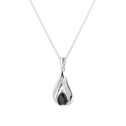 LE DIAMANTAIRE - Pendentif Zambeze Or Blanc Et Diamants 0,02cts/5 Saphirs 1,02cts/1 - Femme
