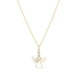 OR ECLAT - Pendentif Angelot Or Jaune 375/1000 Et Zirconium - Femme