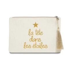 Pochette La Tete Dans Les Etoiles Beige